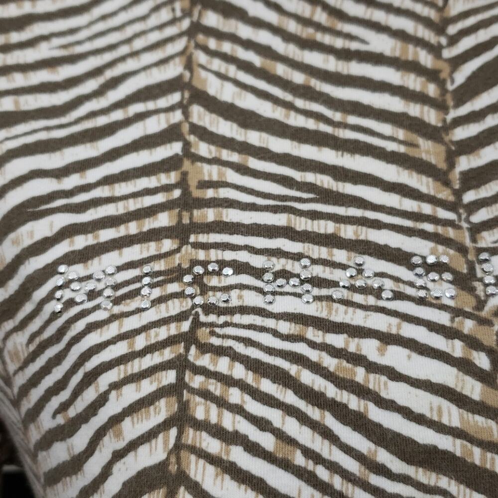Michael Kors Animal Print/Bling SS Top Size Small - Picture 3 of 7